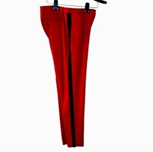 Narciso Rodriguez Red Trousers with Black Stripe Down Each Leg